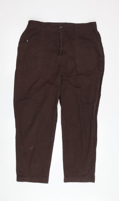 Moda Men’s Brown Casual Trousers Size L Cotton Blend