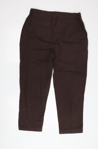Moda Men’s Brown Casual Trousers Size L Cotton Blend