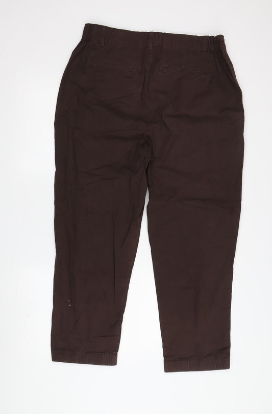 Moda Men’s Brown Casual Trousers Size L Cotton Blend