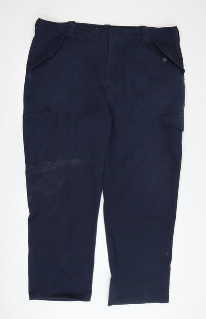 TB Clothing Men's Blue Cargo Trousers, 42 Regular Fit