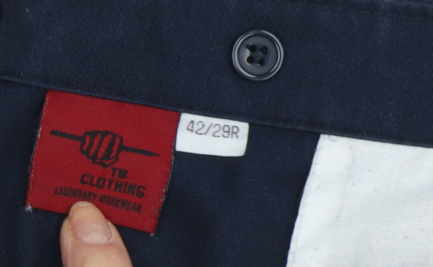 TB Clothing Men's Blue Cargo Trousers, 42 Regular Fit