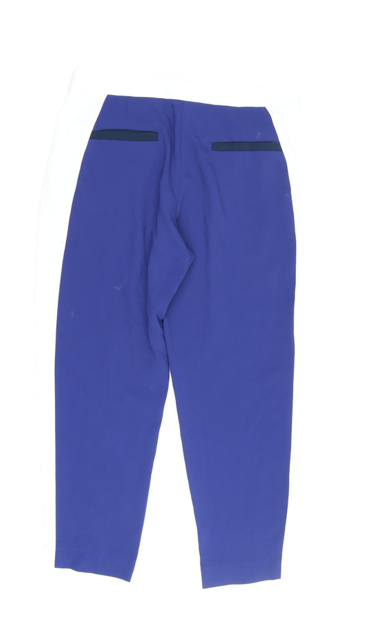 Womens UK Size 10 French Connection Slim Fit Cropped Blue Trousers