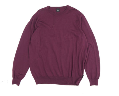 Hugo Boss Men's Red Wool Pullover Jumper, M