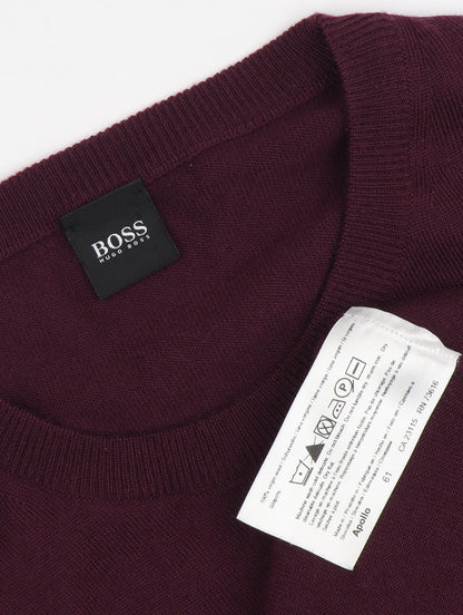 Hugo Boss Men's Red Wool Pullover Jumper, M