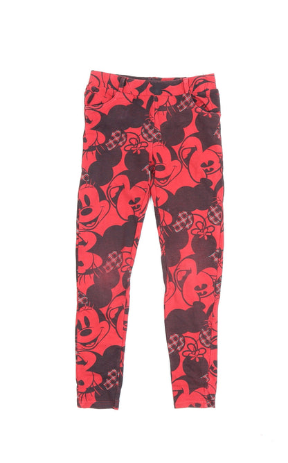 Disney Boys Red Mickey Mouse Jegging XS Casual Trousers