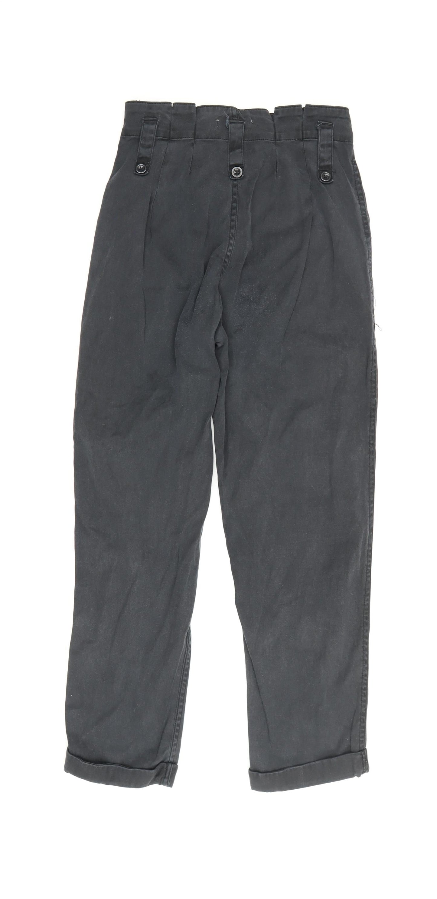 Womens UK Size 34 Topshop Regular Fit Cropped Black Trousers