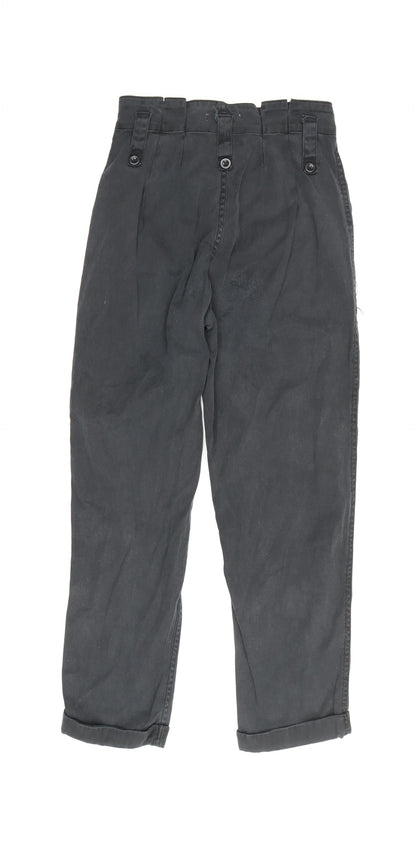 Womens UK Size 34 Topshop Regular Fit Cropped Black Trousers