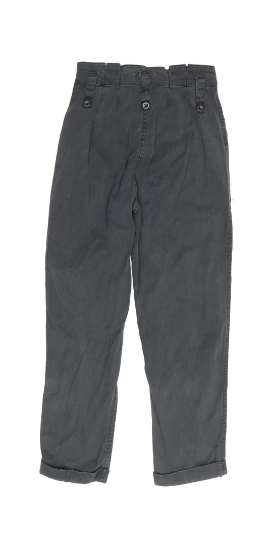 Womens UK Size 34 Topshop Regular Fit Cropped Black Trousers