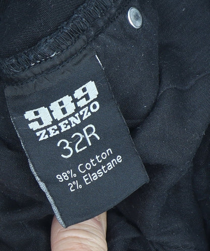 ZE ENZO Men's Black Skinny Distressed Jeans 32R