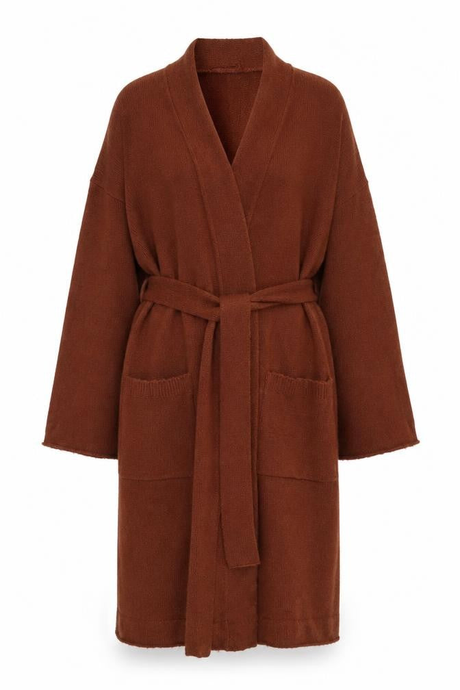 Womens UK Size 14 Threadbare Brown Wrap Jumper