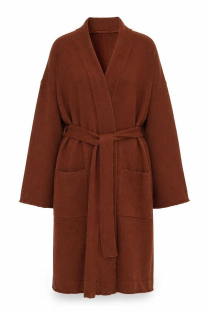 Womens UK Size 14 Threadbare Brown Wrap Jumper