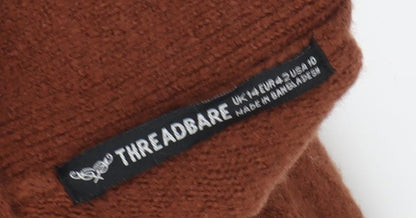 Womens UK Size 14 Threadbare Brown Wrap Jumper