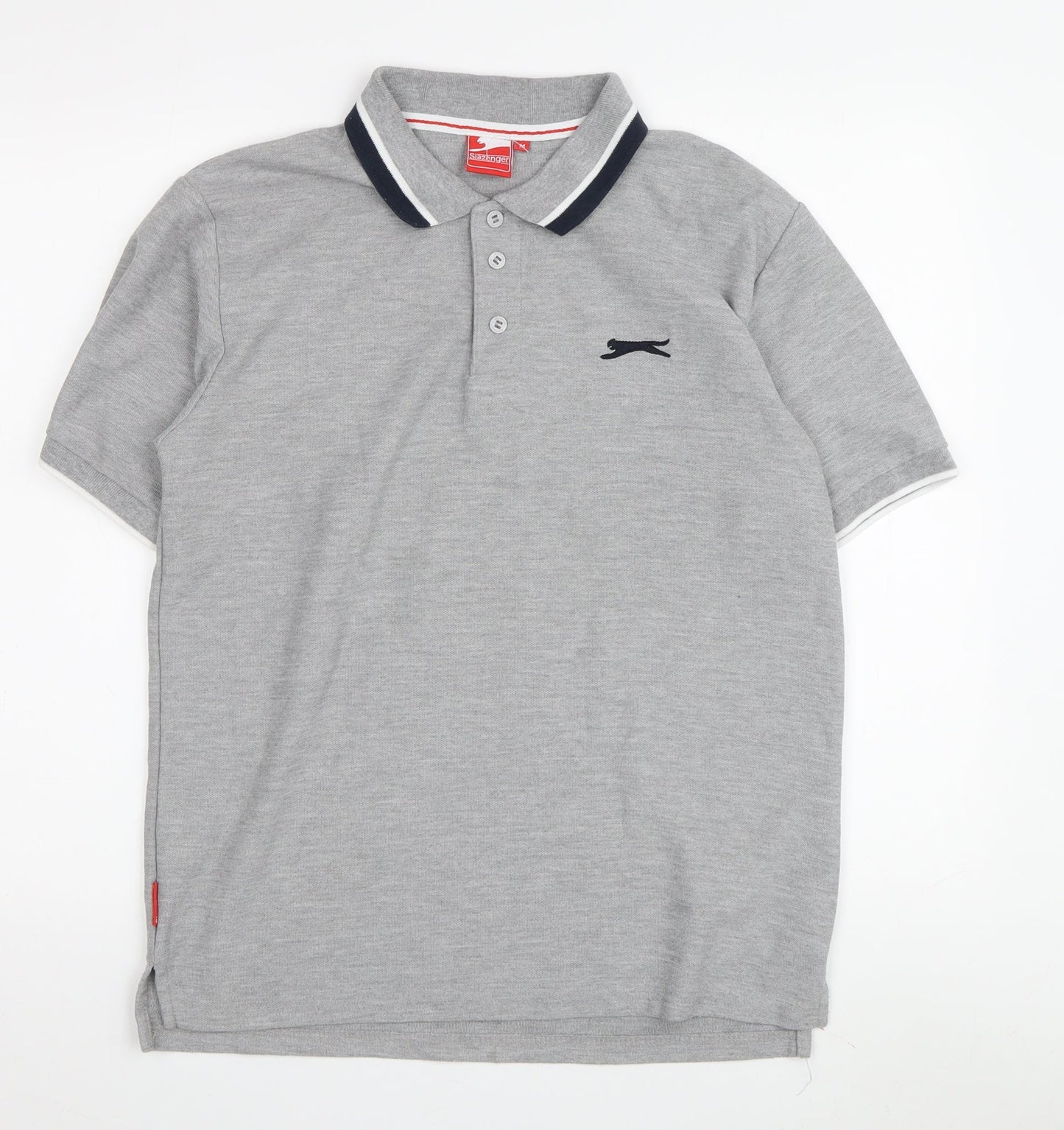 Slazenger Men's Grey M Polo Shirt Short Sleeve Casual