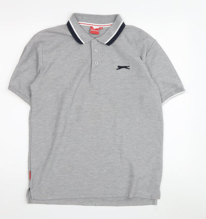 Slazenger Men's Grey M Polo Shirt Short Sleeve Casual