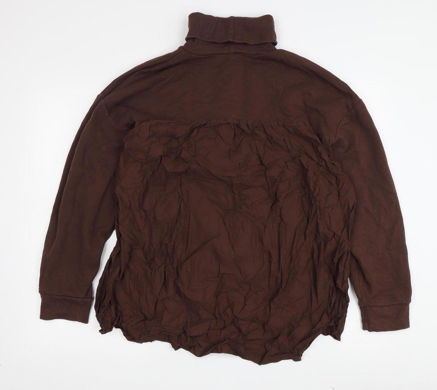 Womens UK Size L Zara Brown Basic Blouse
