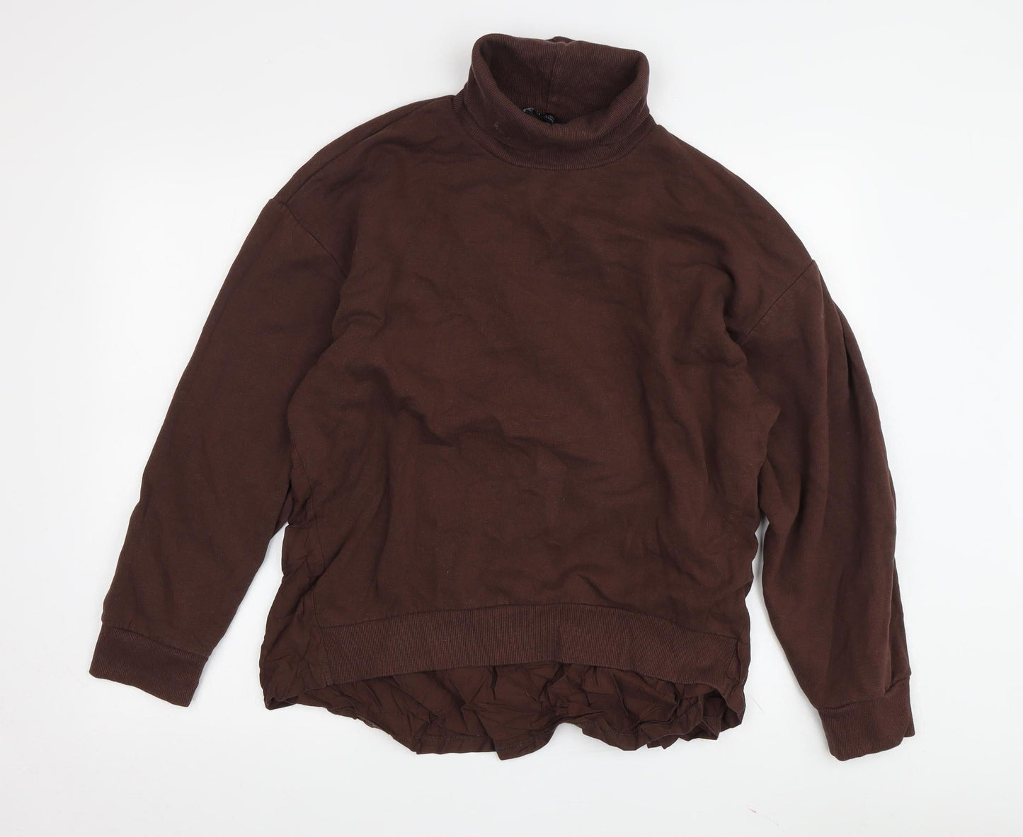 Womens UK Size L Zara Brown Basic Blouse
