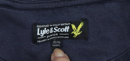 Lyle & Scott Boys Blue Striped Full Zip Hoodie 15-16Y