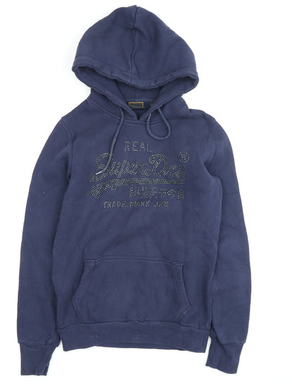Superdry Women's Blue Pullover Hoodie, Size 10