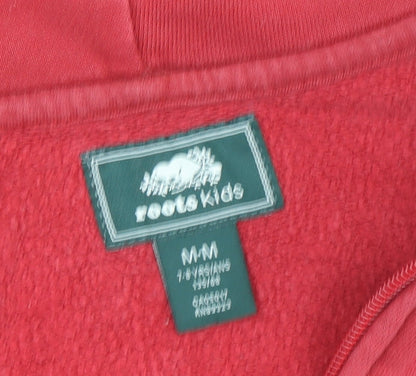 Roots Boys Red Full Zip Hoodie 7-8 Years Hooded Canada Logo