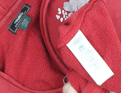 Roots Boys Red Full Zip Hoodie 7-8 Years Hooded Canada Logo