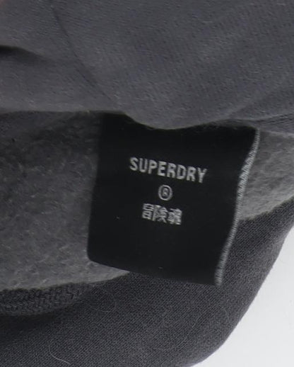 Superdry Unisex Black Pullover Hoodie L Sequin