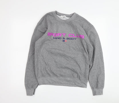 Topshop Grey Cotton Women's Sweatshirt Small S