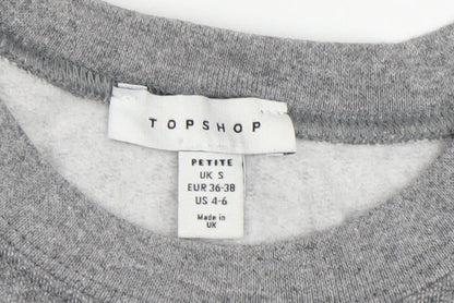 Topshop Grey Cotton Women's Sweatshirt Small S