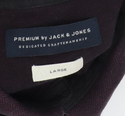 Jack & Jones Men's Purple Cotton Polo Shirt L