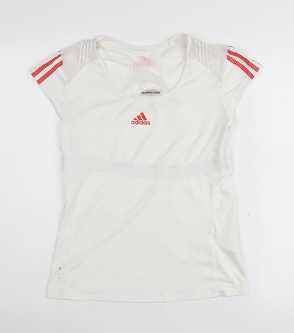 Adidas Women's White Athletic T-Shirt, Small, Breathable