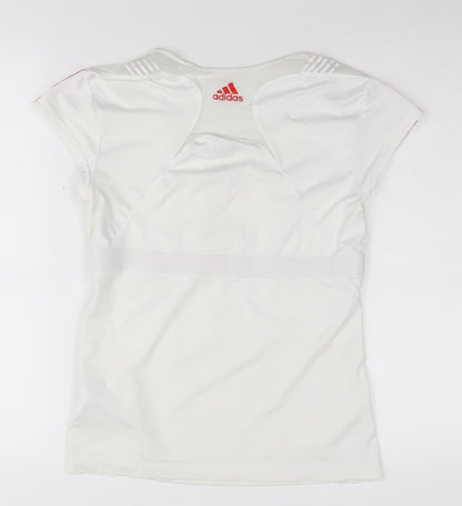 Adidas Women's White Athletic T-Shirt, Small, Breathable
