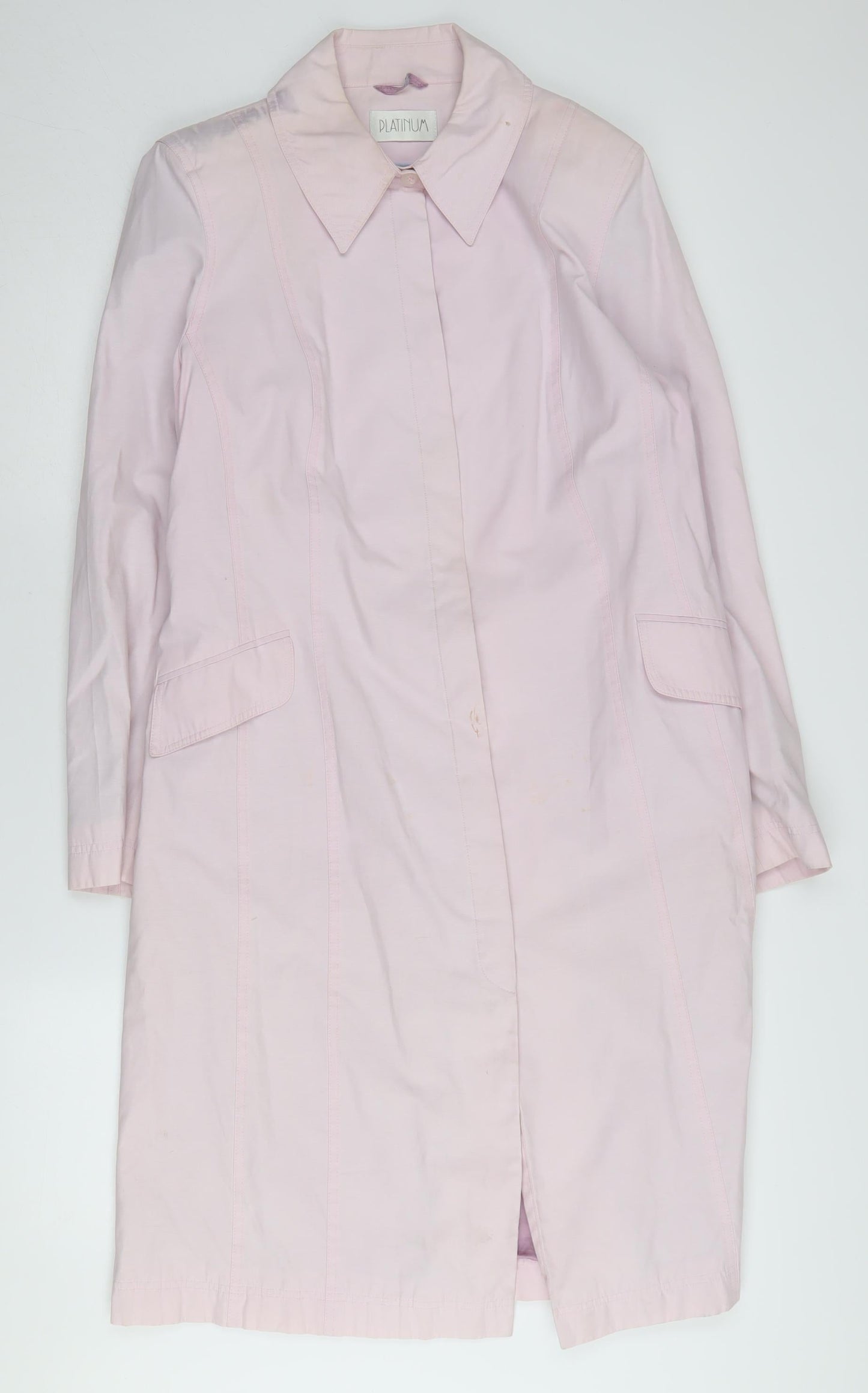 Womens UK Size 16 Platinum Pink Overcoat