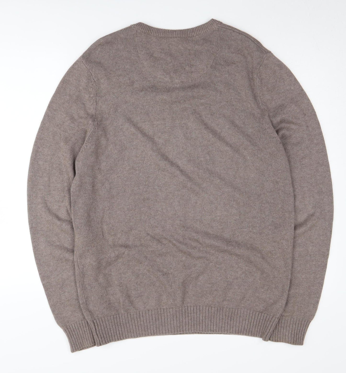 Maine New England Men's Beige V-Neck Cotton Jumper M