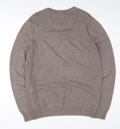 Maine New England Men's Beige V-Neck Cotton Jumper M