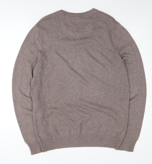 Maine New England Men's Beige V-Neck Cotton Jumper M