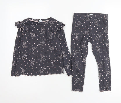 Disney 101 Dalmatians Girls Black Pyjama Set 3-4 Years
