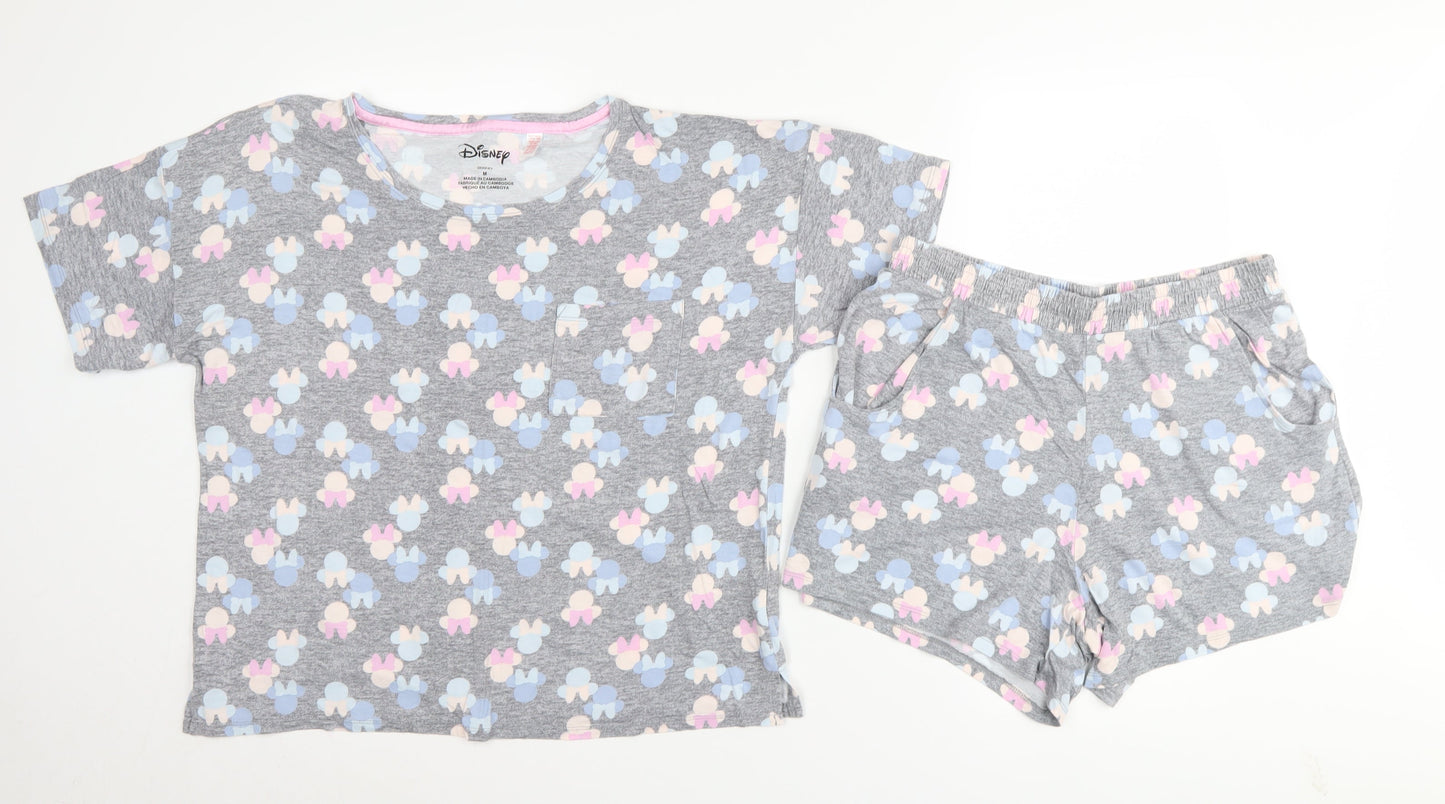 Disney Women’s Grey Pyjama Set M Graphic Print
