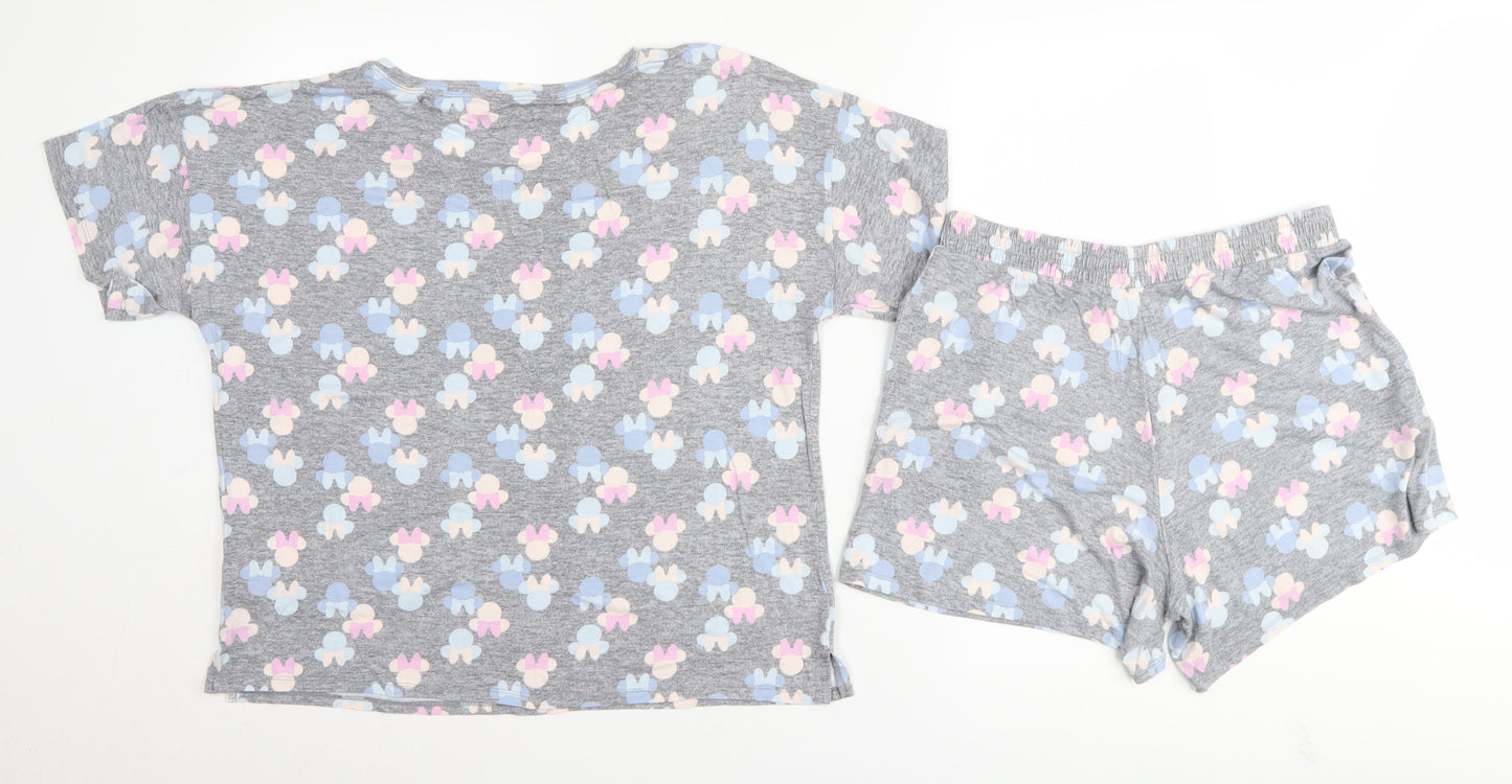 Disney Women’s Grey Pyjama Set M Graphic Print