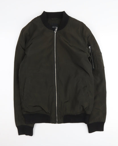 New Look Women's Green Bomber Jacket Size 10