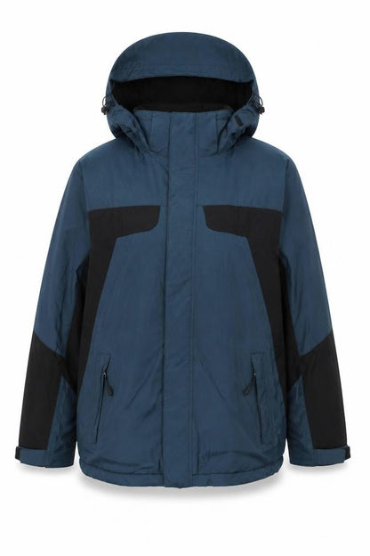 Maine New England Men's Blue Parka Jacket M Hooded Windproof