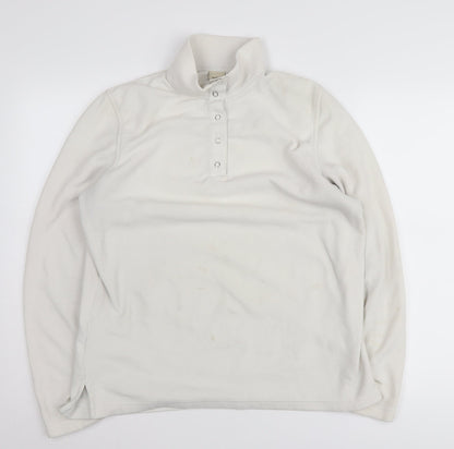 Cotton Traders Women's White Henley Jumper Size 10