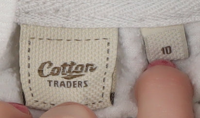 Cotton Traders Women's White Henley Jumper Size 10