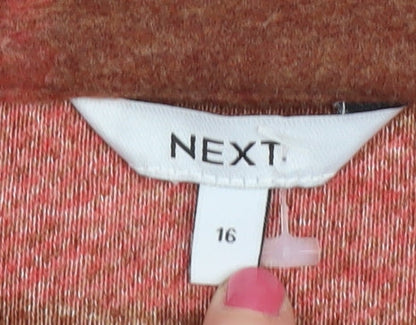 Next Women's Brown Plaid Wrap Skirt, Size 16