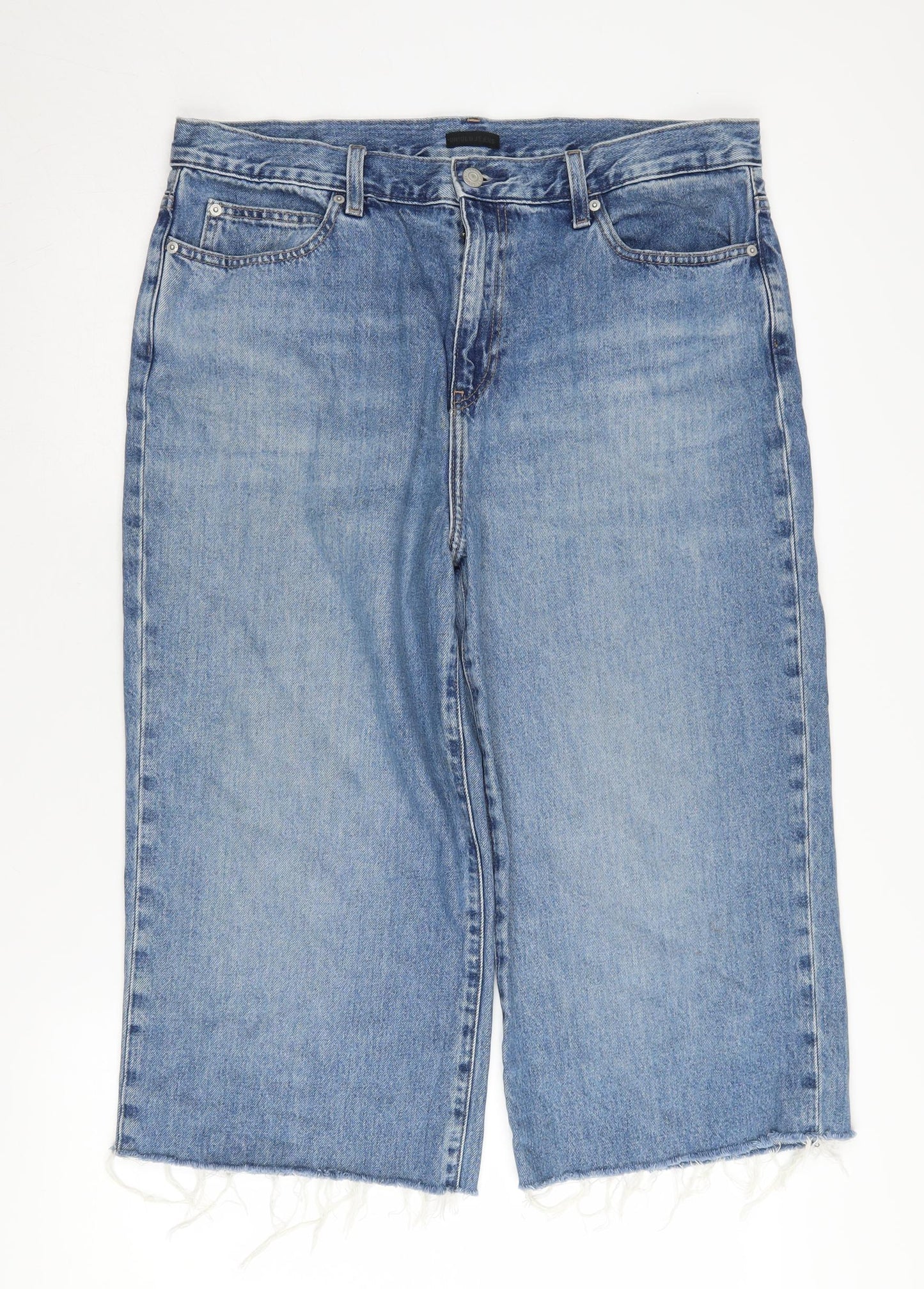 Mens UK Size 32 Uniqlo Regular Fit Cropped Blue Jeans