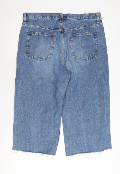 Mens UK Size 32 Uniqlo Regular Fit Cropped Blue Jeans