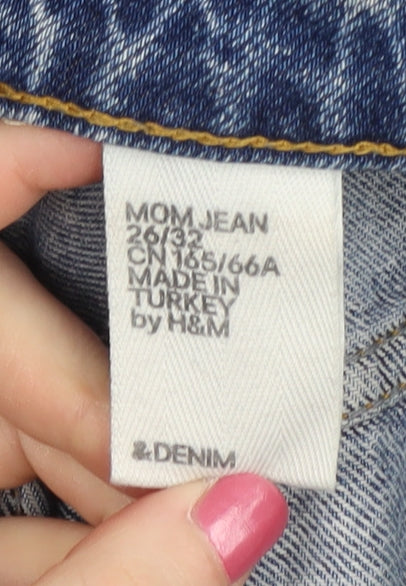 Womens UK Size 26/32 H&M Relaxed Fit Mom Blue Jeans