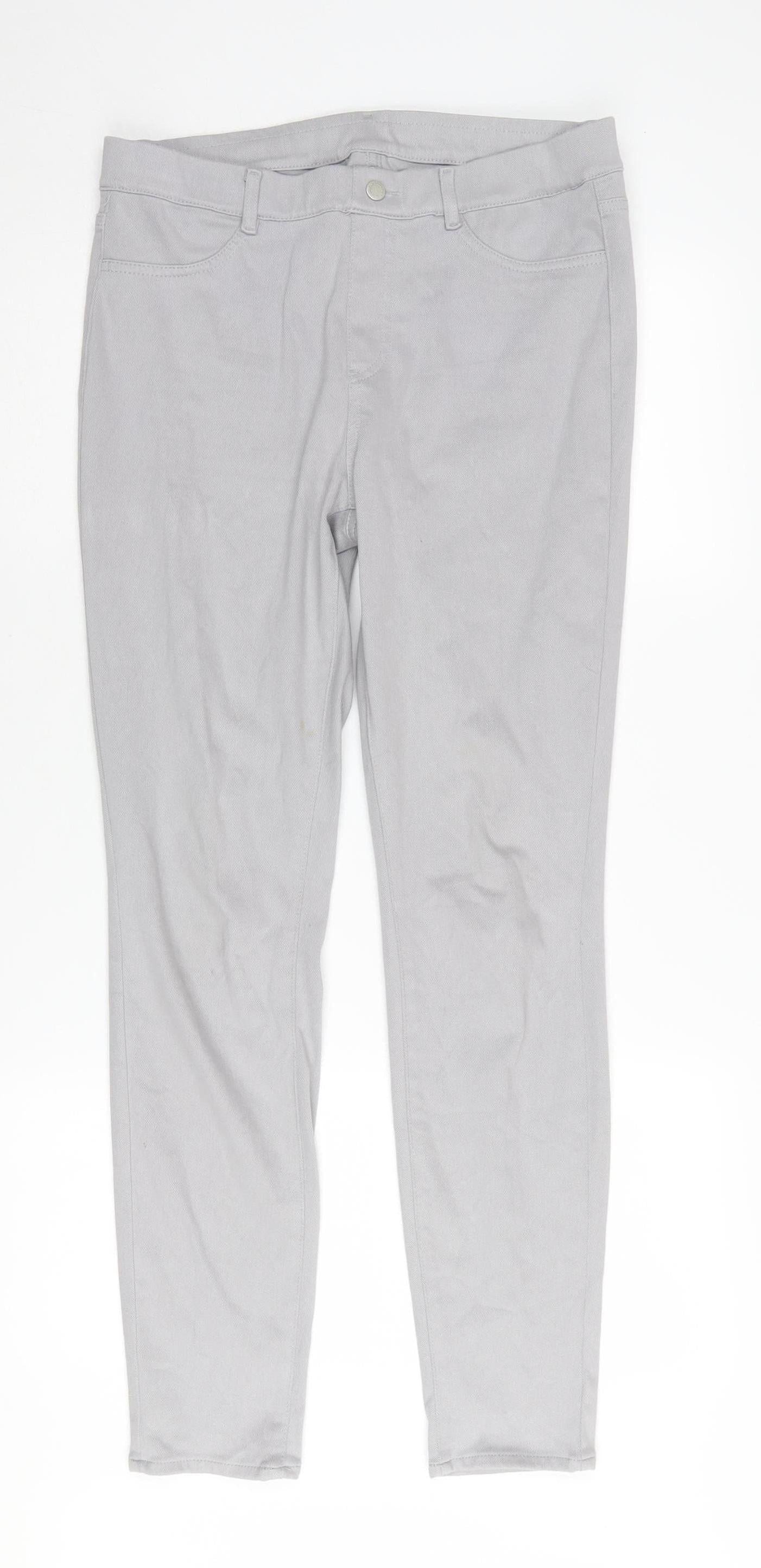 Uniqlo Womens Grey Straight Jeans Size L Pockets