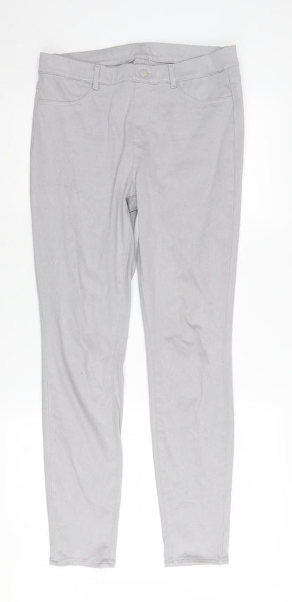 Uniqlo Womens Grey Straight Jeans Size L Pockets