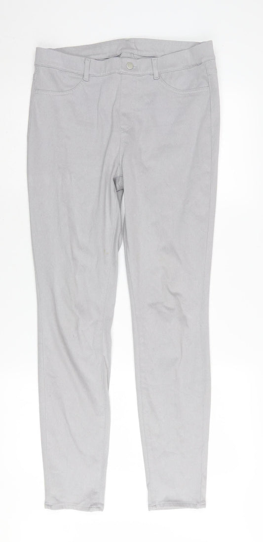 Uniqlo Womens Grey Straight Jeans Size L Pockets