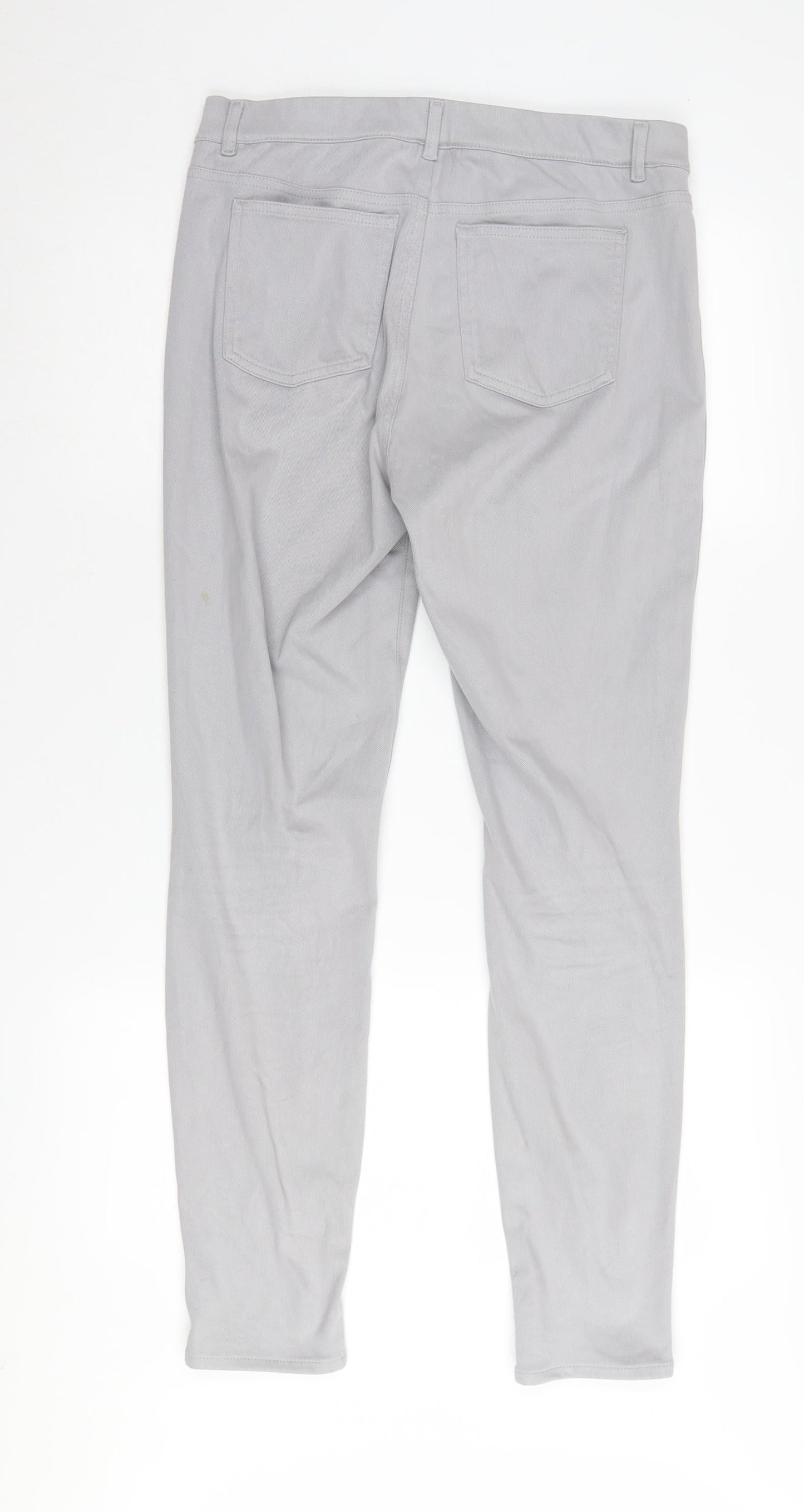 Uniqlo Womens Grey Straight Jeans Size L Pockets