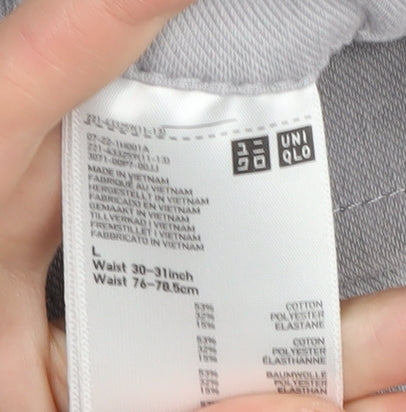 Uniqlo Womens Grey Straight Jeans Size L Pockets